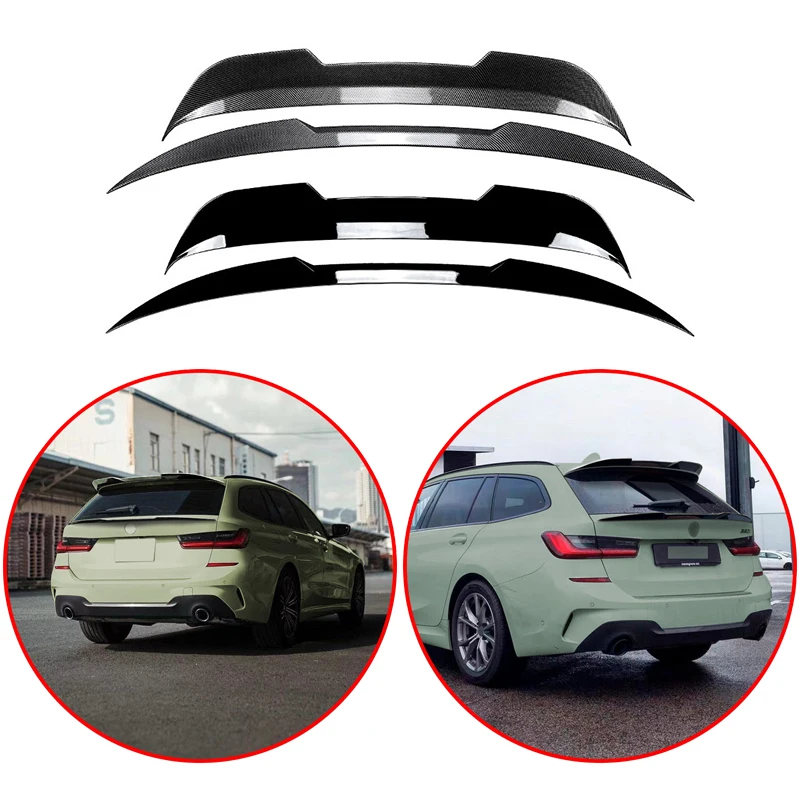 

High Quality ABS Rear Roof Spoiler Middle Spoilers Wing Body Kit For BMW 3 Series G21 Wagon 2019+ Glossy Black Carbon Fiber Look