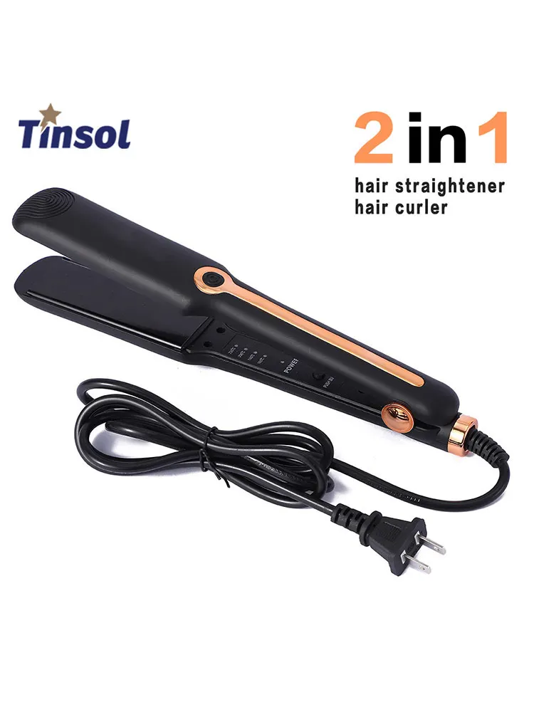 Tinsol 2-in-1-Haarglätter, Keramikplatten-Lockenwickler, negative Ionen, breite Platte, einstellbare Temperatur, Haarglätter – Detail 1