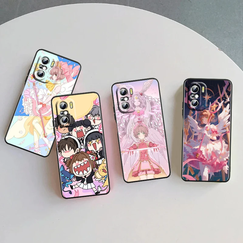 

Cardcaptor Sakura Anime Cute For Xiaomi Redmi 9A 9C 9AT 10C 9 9T 10 12C 13C A3 12 K60 A1 K50 K40 5G Black Soft Phone Case