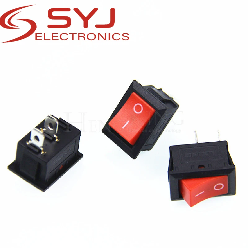 10piece 15*21mm with light 4 feet with light KCD1-104 rocker switch 6A 250V red with light