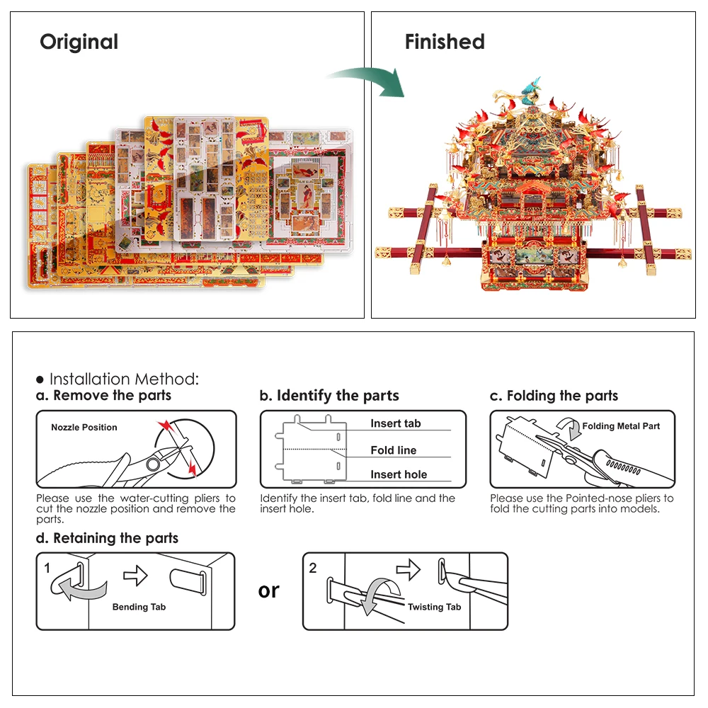 Piececool-3D Metal Puzzle, Bridal Sedan Chair, Wedding Series Model, Building Kits, Jigsaw Toy, Presentes de aniversário para adultos