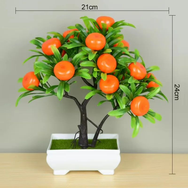 

plastic plant bonsai small tree pot fake plant potted flower home room dining table decoration garden decoration ornament