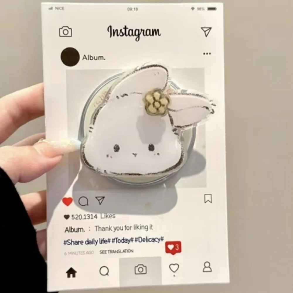 

Korean Cute Rotation Rabbit For Magsafe Magnetic Phone Griptok Grip Tok Stand For iPhone 15 Wireless Charging Case Holder