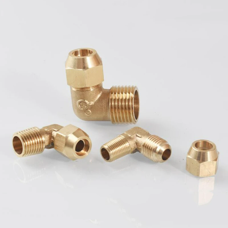 Brass Elbow Flaring Fittings Connector Pipe 6/8/10/12mm To 1/8