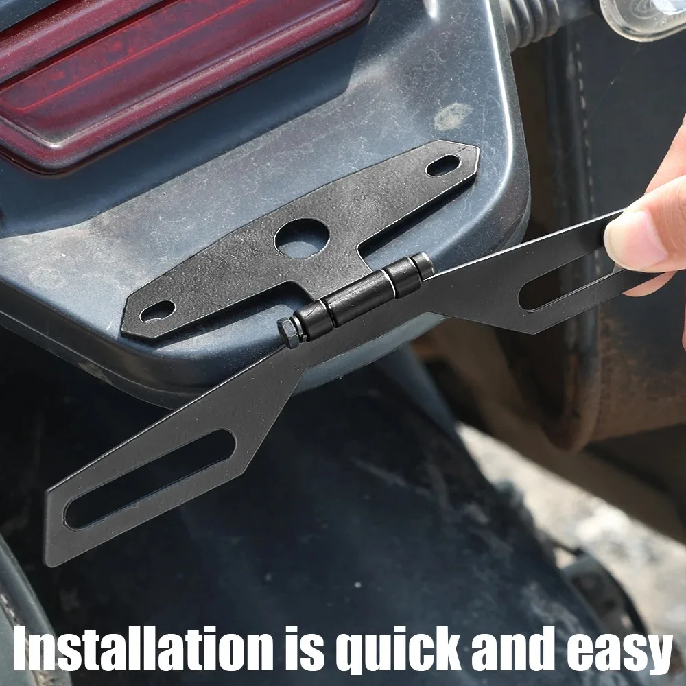 دعامة لوحة ترخيص الدراجة النارية العالمية، حامل مصباح خلفي LED قابل للطي للدراجة الترابية ATV/الدراجة الترابية، ملحقات التثبيت الخلفية المقاومة للماء #2