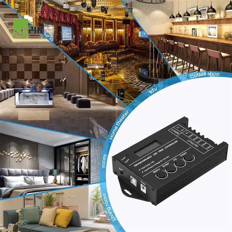 

A21Q-TC420 Программируемый по времени светодиодный контроллер RGB DC12V-24V 5-канальный светодиодный диммер времени