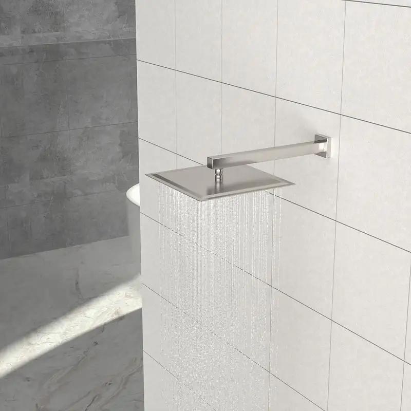 

16 Inch Wall Mount Shower Arm with Flange Brushed Nickel Finish