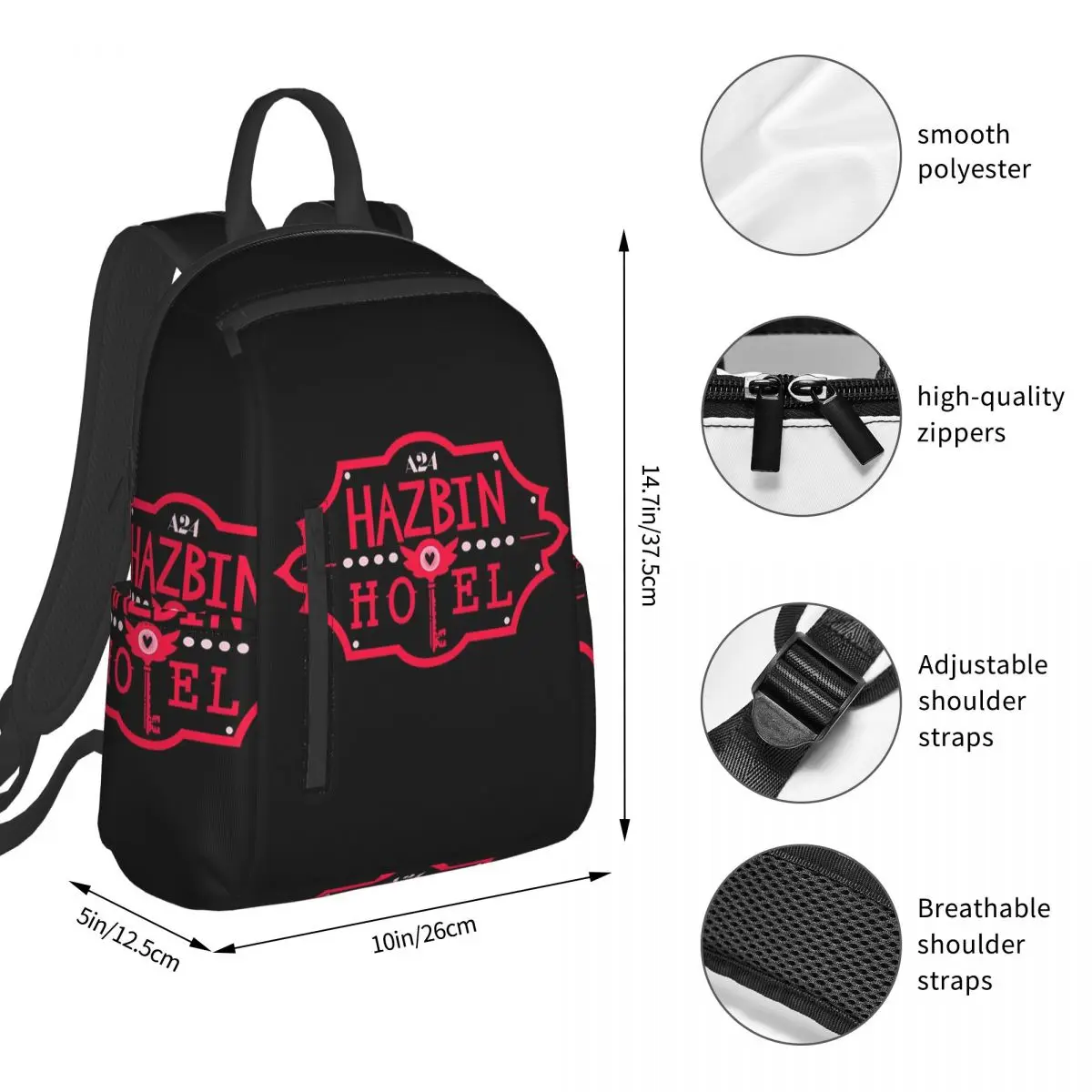 Hazbin Hotels Comedy Anime America Song And Dance Backpack Student BookBag Boys Girls School Bag Laptop Shoulder Bags Men Women