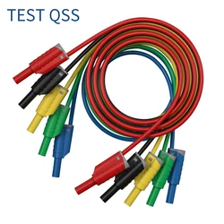 QSS 5 шт. 4 мм безопасность штабелируемые мультиметровые тестовые выводы Безопасность 4 мм Полная изоляция 100 см измерительный кабель провод линия Q.70088B