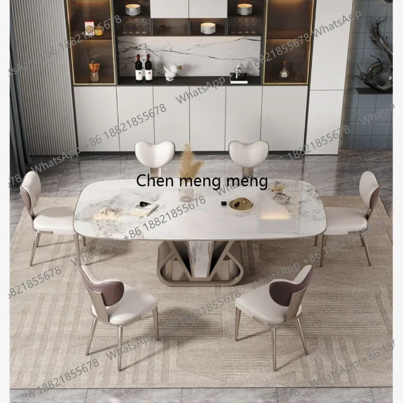 

D182High-end rock dining table modern minimalist household rectangular dining table luxury dining table.