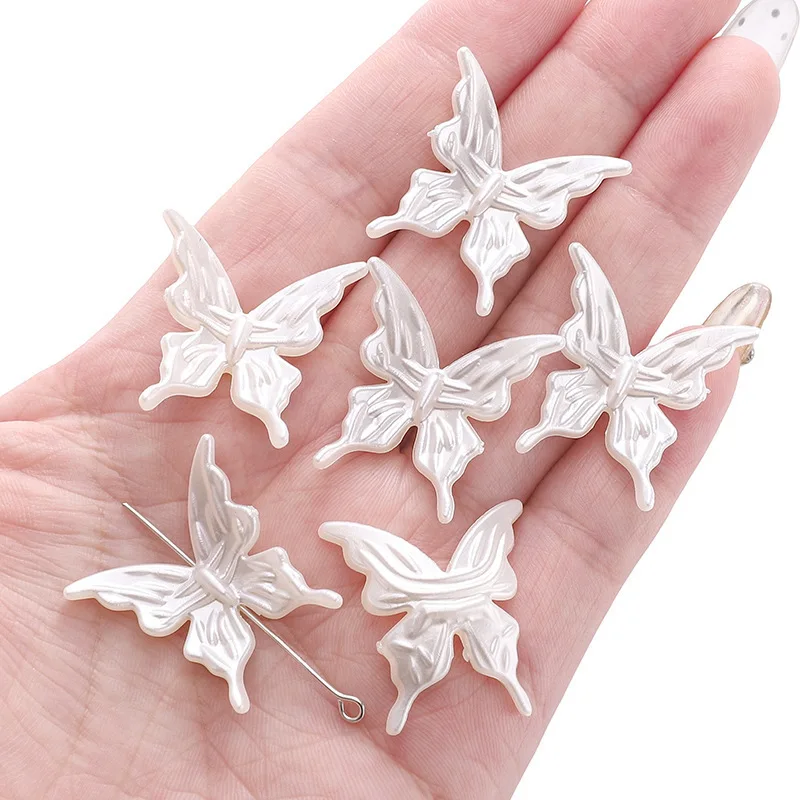 20Pcs Acrylic Clear AB Color Butterfly Beads for Crafts