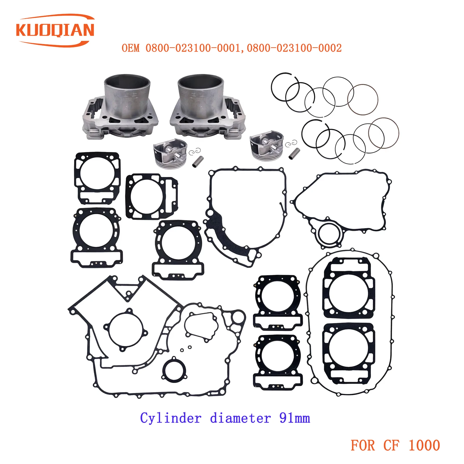 

2 set Cylinder I&II Piston Gasket Kit for CF 800HO 550 Z8 UForce U8 ZForce Fedex ups CF800cc engine 0800-023100-0001 0800-023002