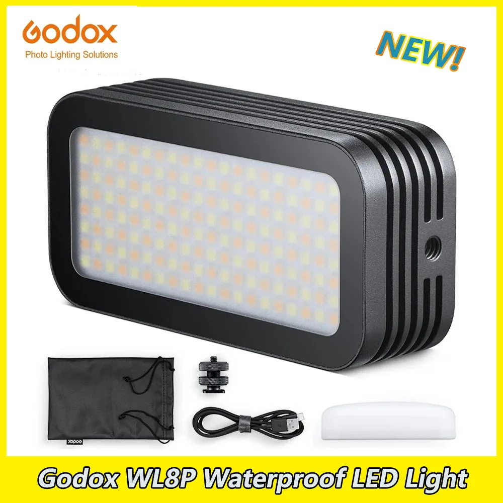 

Godox WL8P Waterproof LED Video Light 2700k-8500k Color Adjust 2900mAh 96 CRI 97TLCI APP Control for Sony Canon DSLR Flash