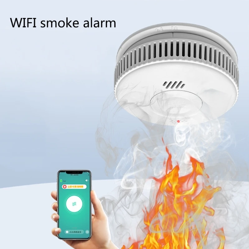 Slimme WiFi-rookmelders Rooksensor 2,4 GHz-verbinding voor HomeSecurity