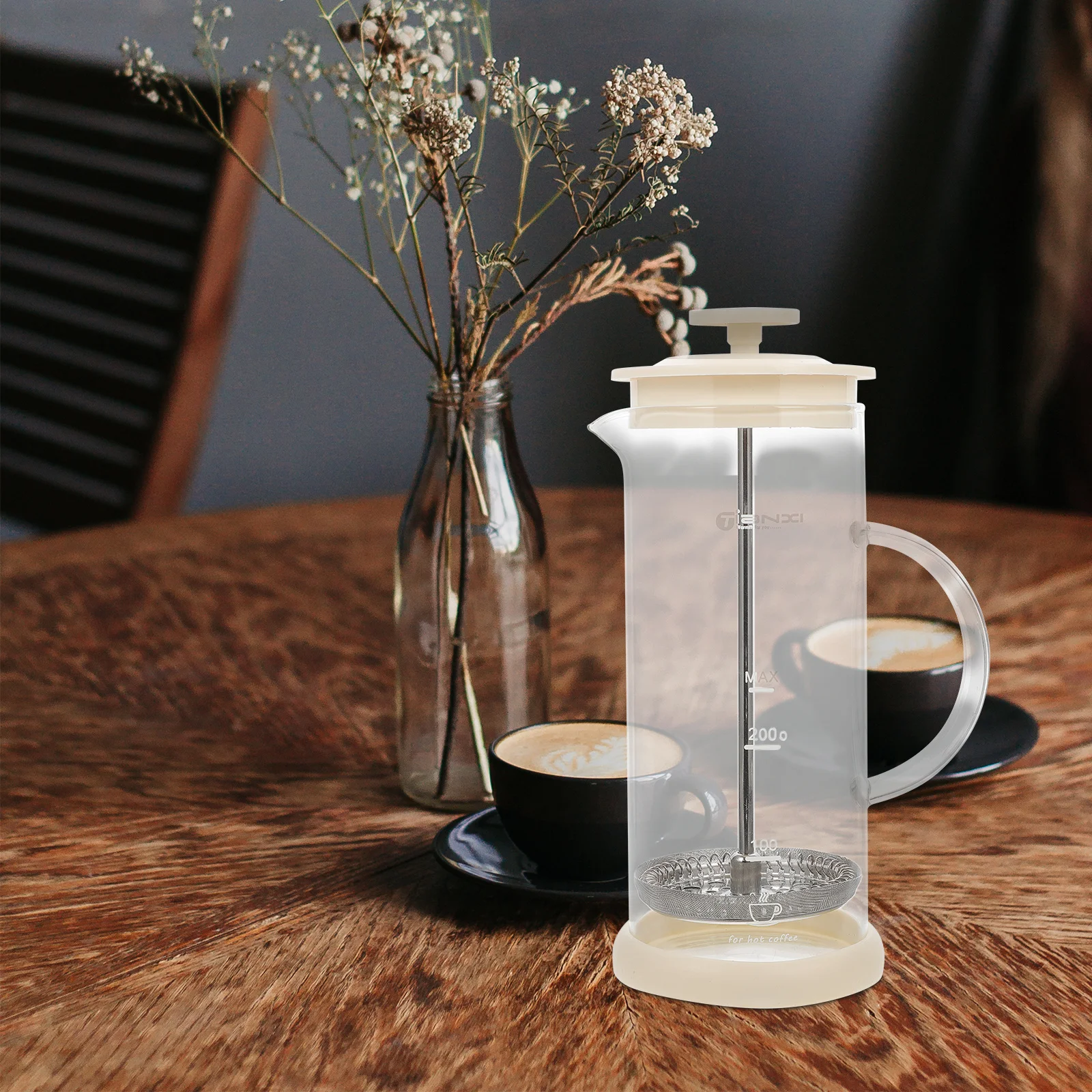 

Manual Milk Frother Handheld Glass Stainless Steel Milk Foaming Maker for Coffee Cappuccino Latte Travel