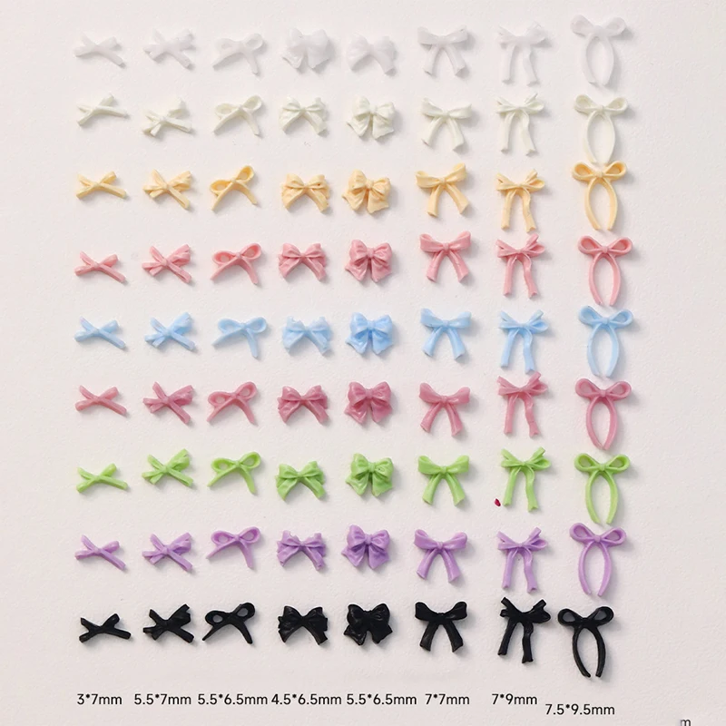 50 pçs fita bowtie prego encantos luz luxo ins-estilo arte do prego com decoração de resina 3d para um visual de manicure chique e na moda