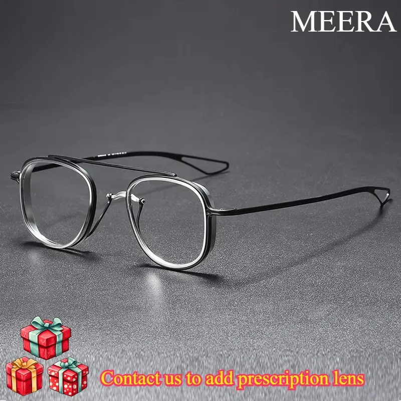 

Pure Titanium Square Glasses Frame Men Retro Round Prescription Eyeglasses Frame Myopia Optical GM Eyewear with Ineer Ring Women