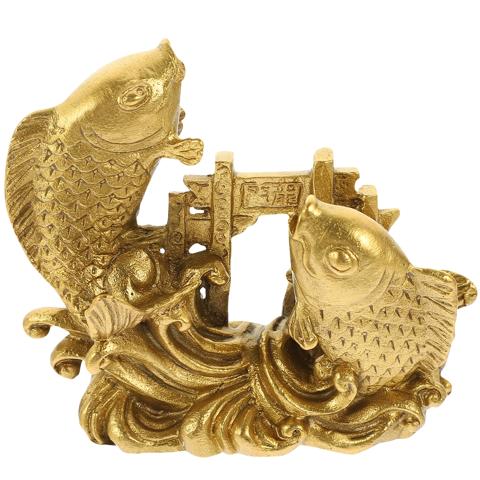 

Vintage Brass Carp Desktop Animal Statue Decor Small Creative Fish Ornament Exquisite Brass Craft Unique Retro Desktop