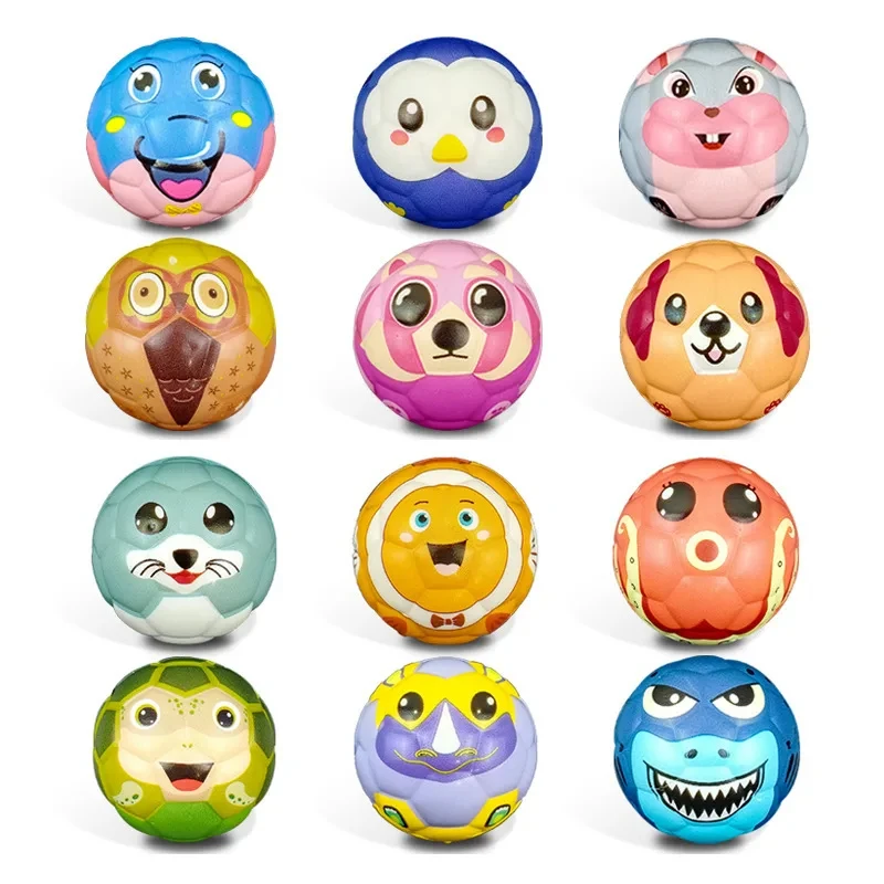 6pcs Solid Sponge Soft Ball Children Animal Football Football Toys Decompression Release Ball