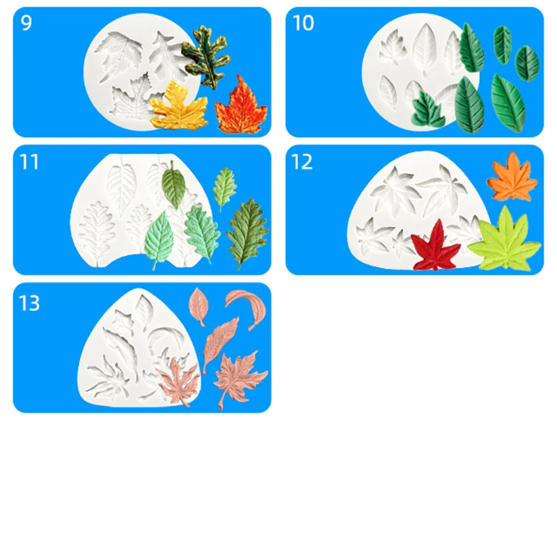 Leaf Grass Forest Silicone Mold Set Maple Leaf Hemp Leaf Petal Green Leaf DIY Chocolate Candy Mold
