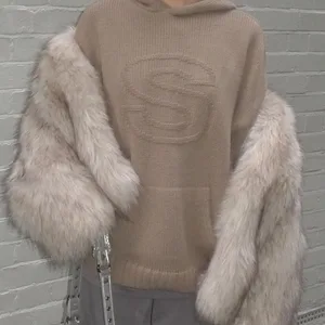 Camisola de malha monocromática com letras femininas, pulôver quente, mangas compridas, streetwear Y2K, malha, outono, inverno 8 principais vendas emo peruca - №7