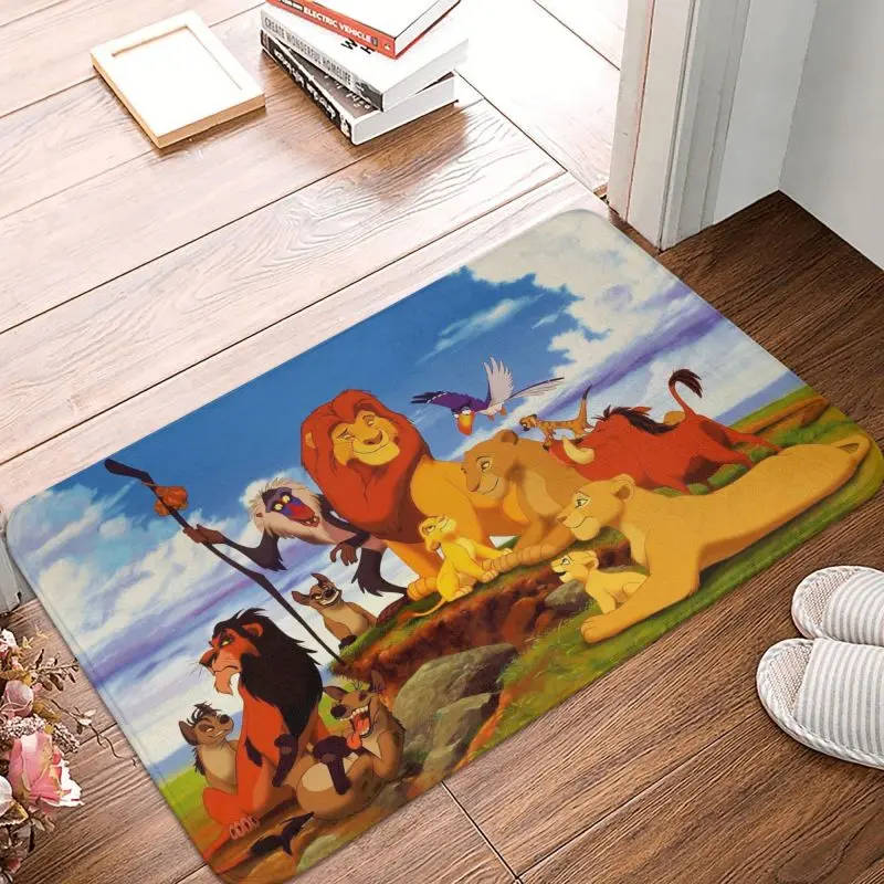 Alfombra personalizada del Rey León Simba para puerta delantera, alfombra de entrada para exteriores, película de dibujos animados, cocina, baño, felpudo para jardín