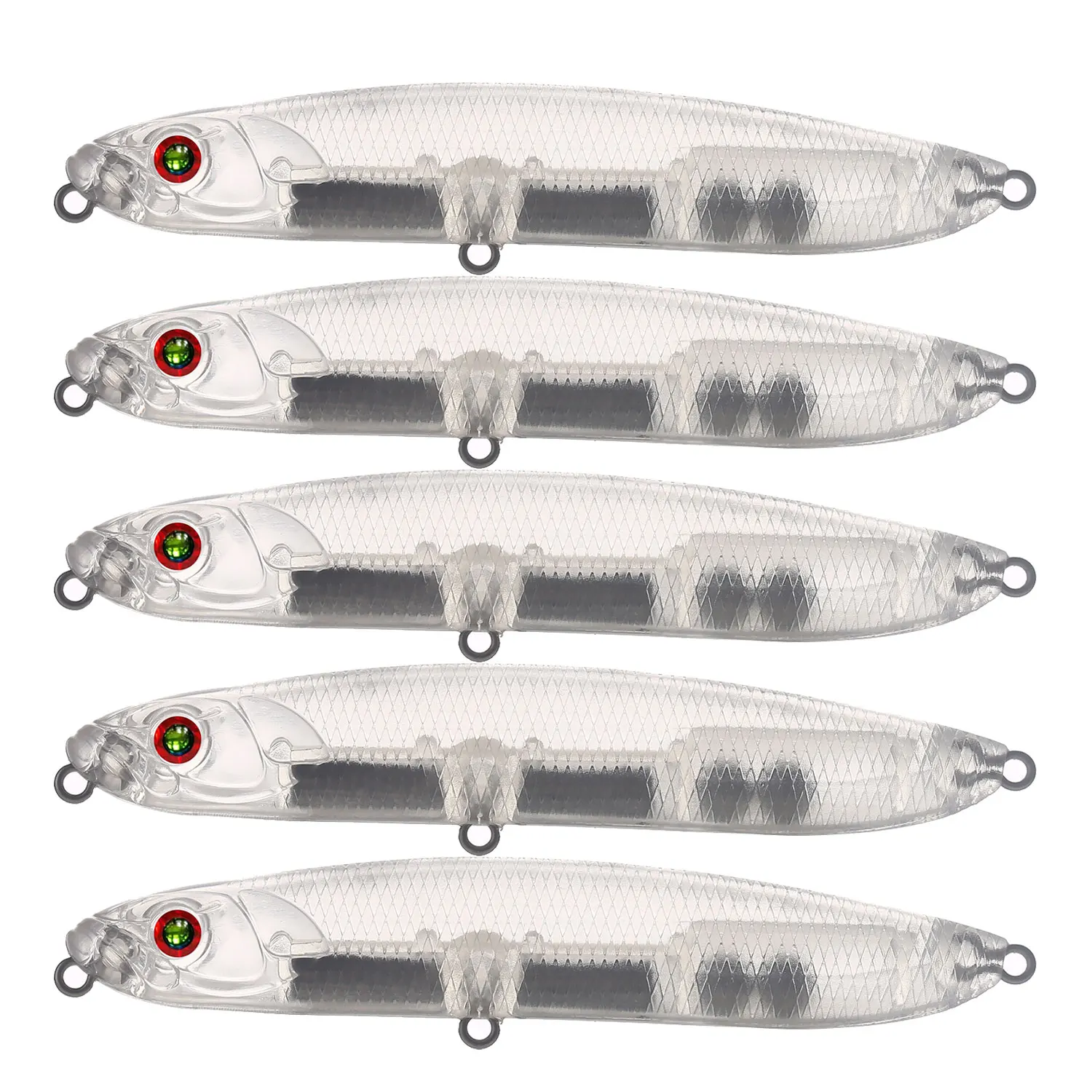 

20pcs/Set Fishing Unpainted Lures,Hard Blank Bait Embryo,Pencil Lures,Clear Plastic Hard Baits,9.5cm 16g Manual DIY Bass Lure