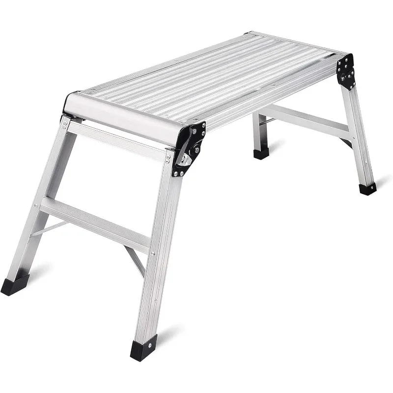 

Work Platform Aluminum 30"x12"x20" Step Ladder Heavy Duty Foldable Aluminum Platform 330 Lbs Capacity