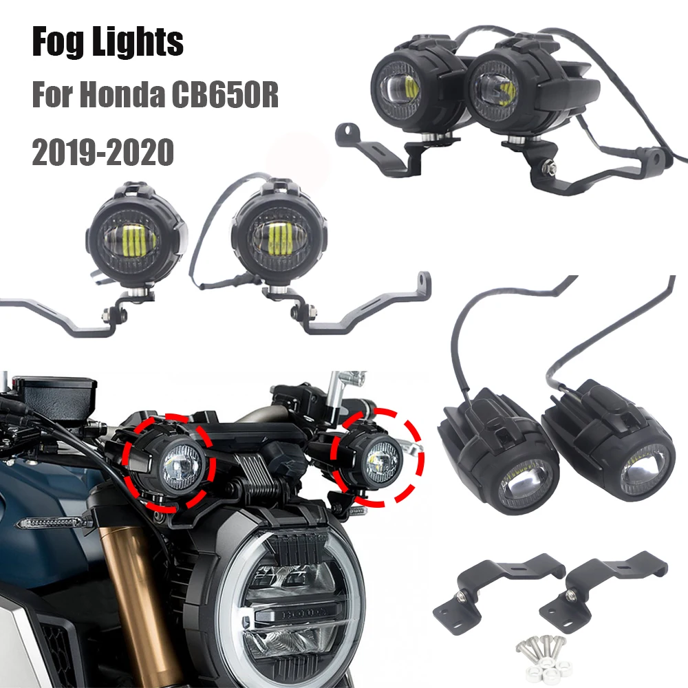 

Motorcycle Accessories CB 650R CB650 R Fog Lights FOR Honda CB650R 2019 2020 LED Auxiliary Fog Light Driving Lamp