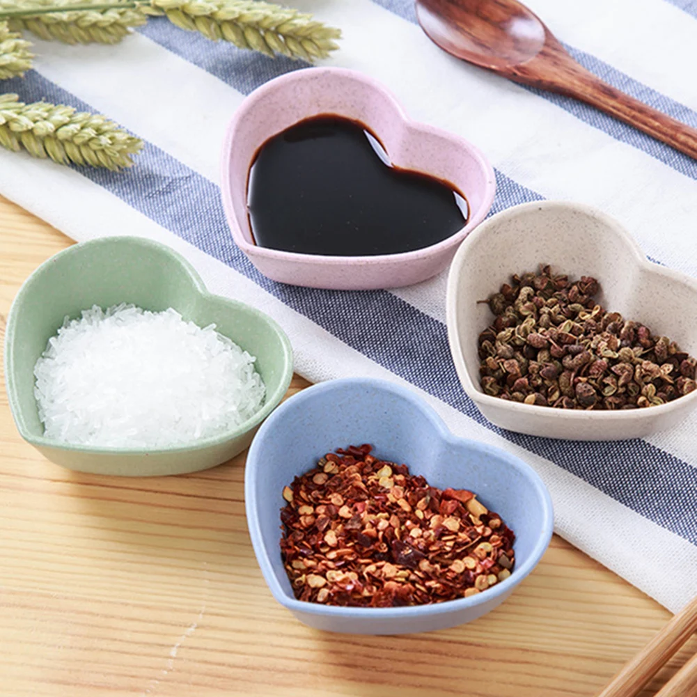 Dip Bowls Dish Condiment Home Kitchen Straw Cute Dipping Dishes Excellent Fiber Heart Ketchup Leaves Mini Salad