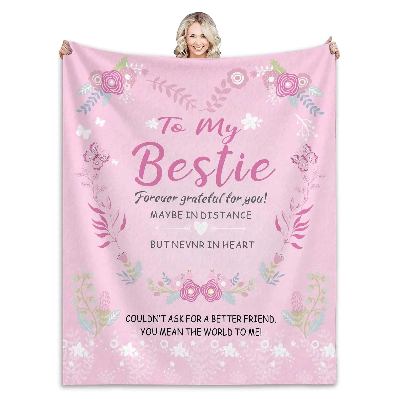 Regalos Bestie para niñas, manta para mejores amigos, regalo de feliz cumpleaños, mantas de franela de la amistad para cama y sofá