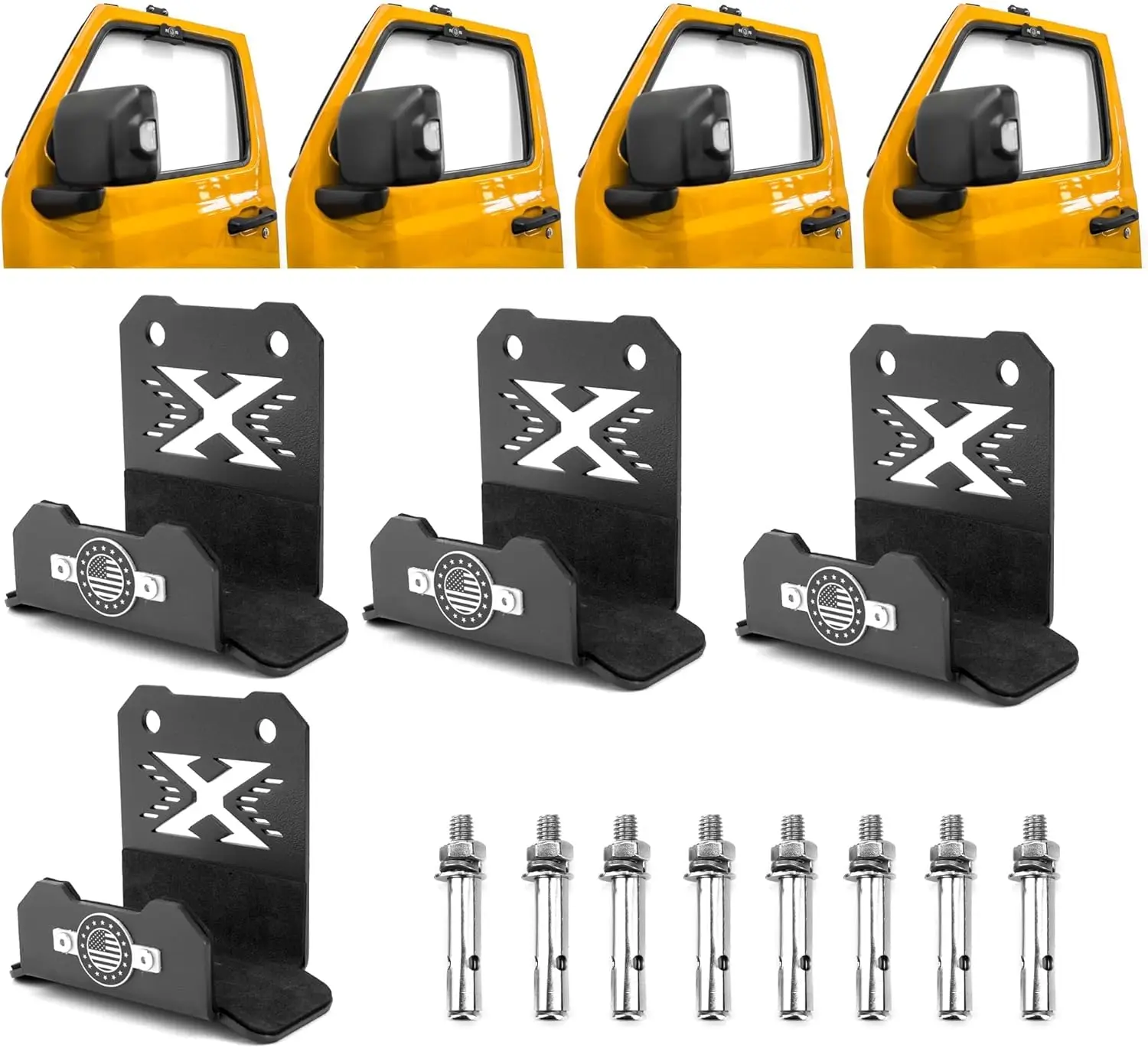 

Настенный внедорожный сверхмощный дверной кронштейн с антикоррозийным и прохладным X-образным дизайном, 4 шт. с прочным несущим способностью.