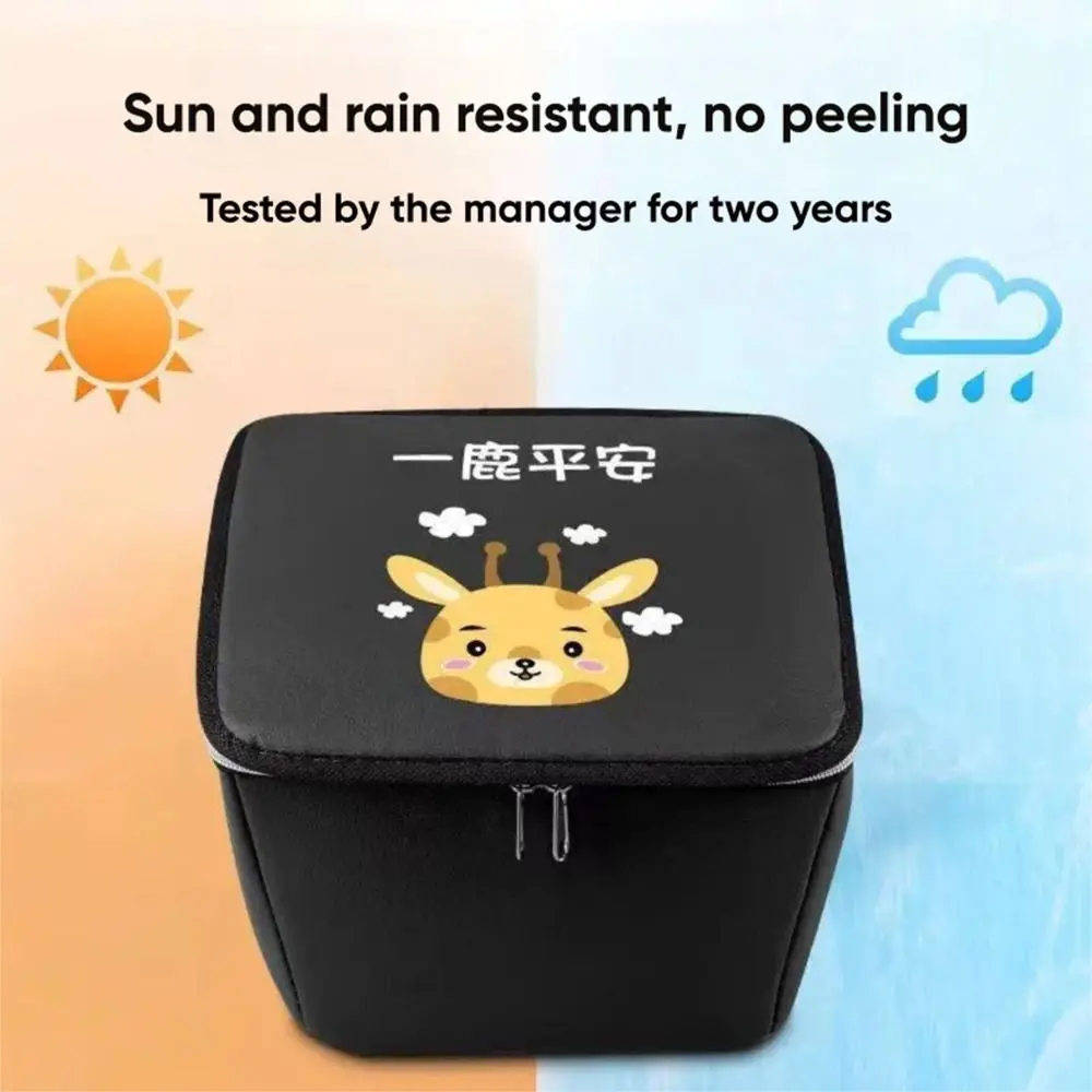 Forro de cesta de bicicleta preto padrão de desenho animado à prova d'água cesta frontal de bicicleta bolsa de armazenamento de cesta de bicicleta à prova de sol bicicleta elétrica