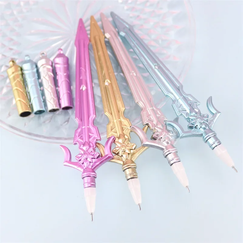 12Pcs Wholesale Emperor Sword Creative Neutral Pen, Retro Weapon Cute Stationery Student Sword Pen