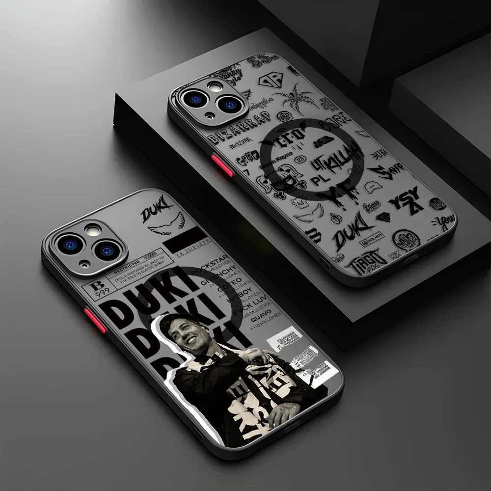 Moda rapero Duki funda de teléfono caliente para IPhone 16 15 14 13 12 11 Pro Max Mini XR XS X 7 8 6 6s Plus cubierta trasera magnética mate