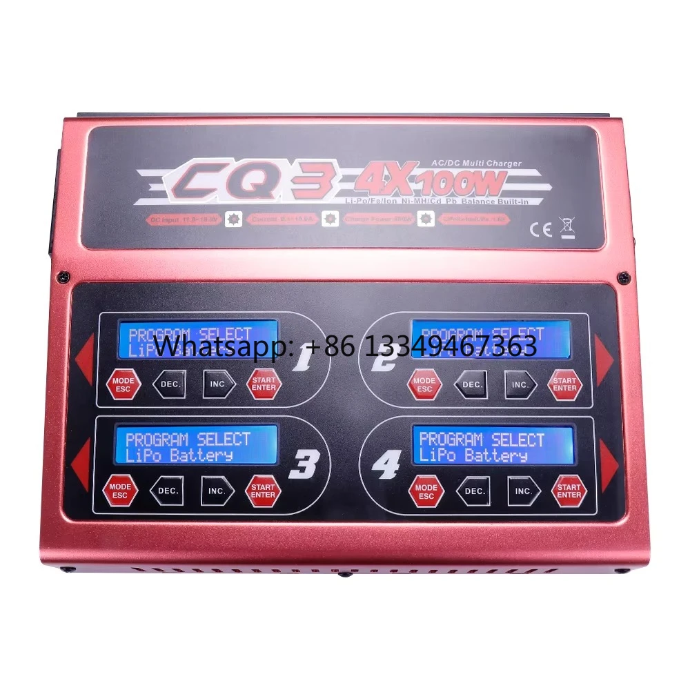 

EV-PEAK CQ3 100Wx4 10A 1-6S Balance Charger with JST_XH Adapter Board for Drones Accessories LiPo LiFe NiMH NiCd Battery