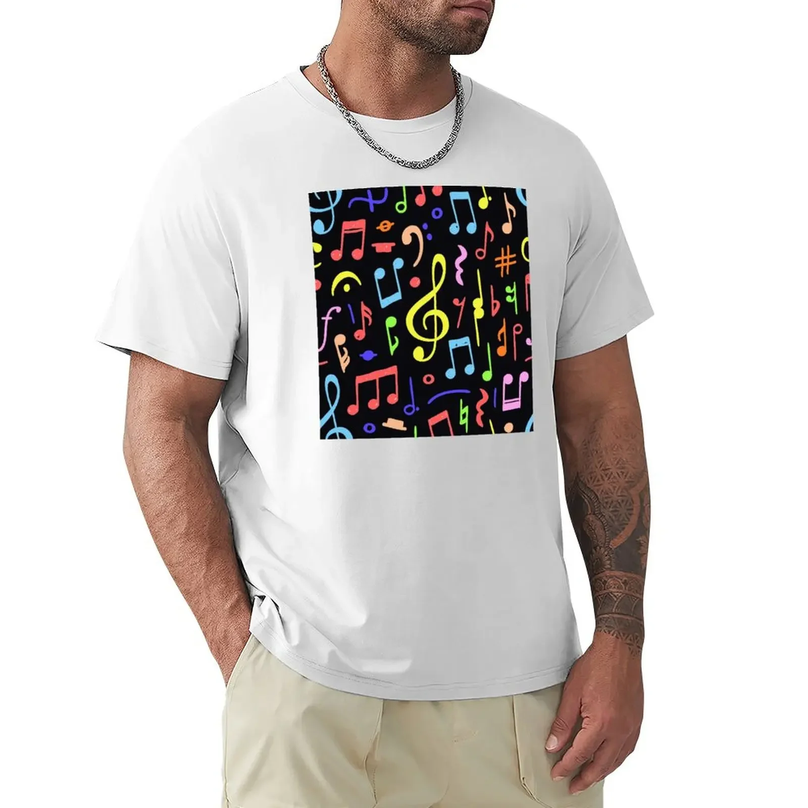 

music note pattern T-shirt cute tops Blouse vintage vintage clothes plain white t shirts men