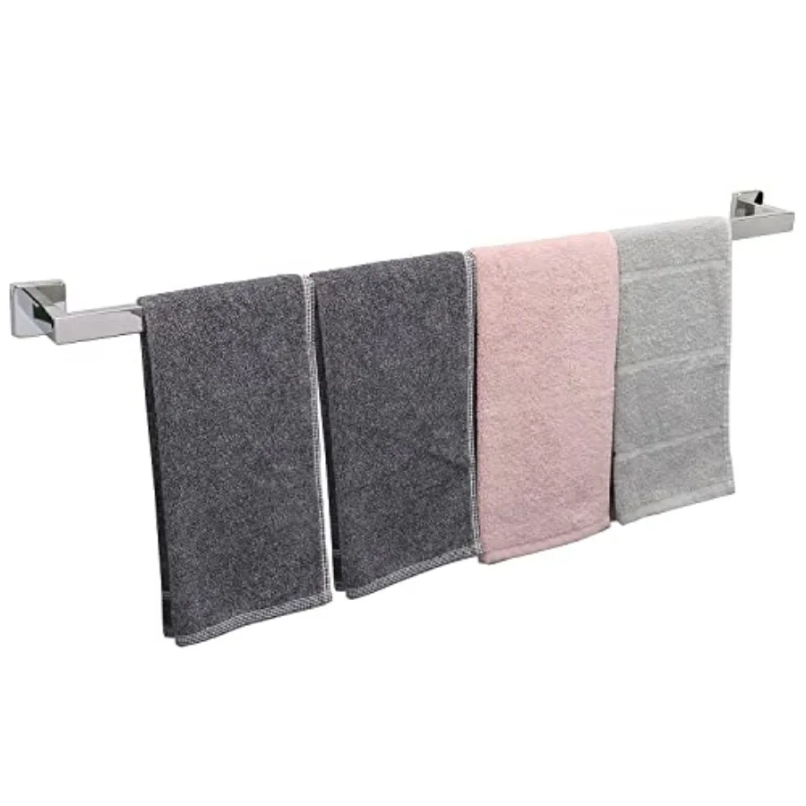 

Bath Towel Rack - Square Base Thicken SUS4 Stainless Steel Towel Bar for Bathroom Bathroom Accessories Towel Rod Heavy Duty Wal