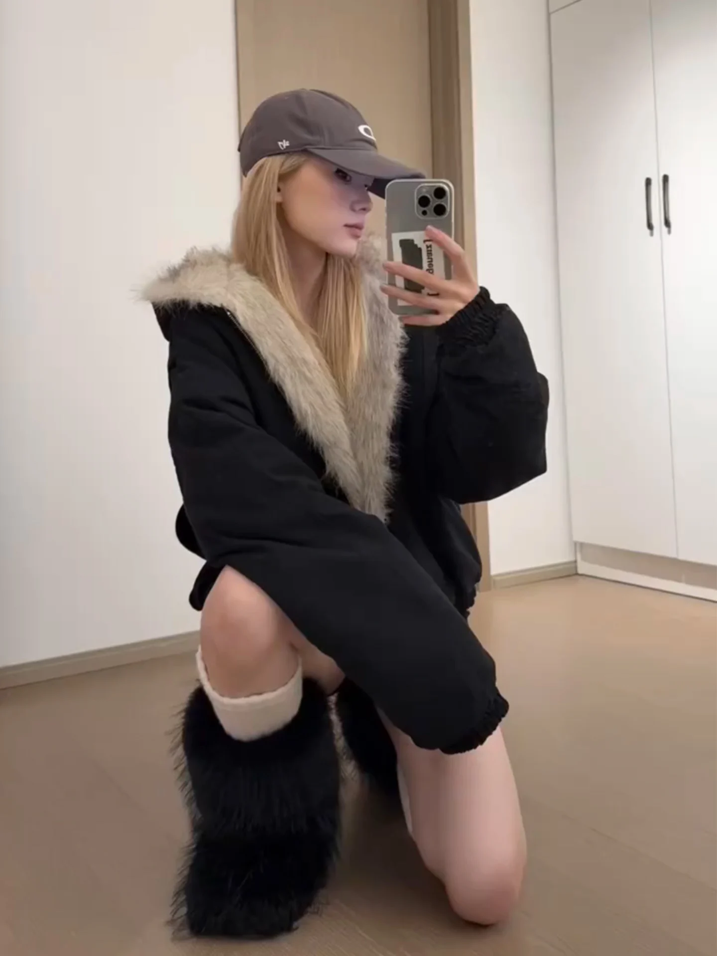 

Американская ретро-куртка Mountain Eagle для женщин: модная зимняя утепленная хлопковая куртка с флисовым воротником и капюшоном Cleanfit