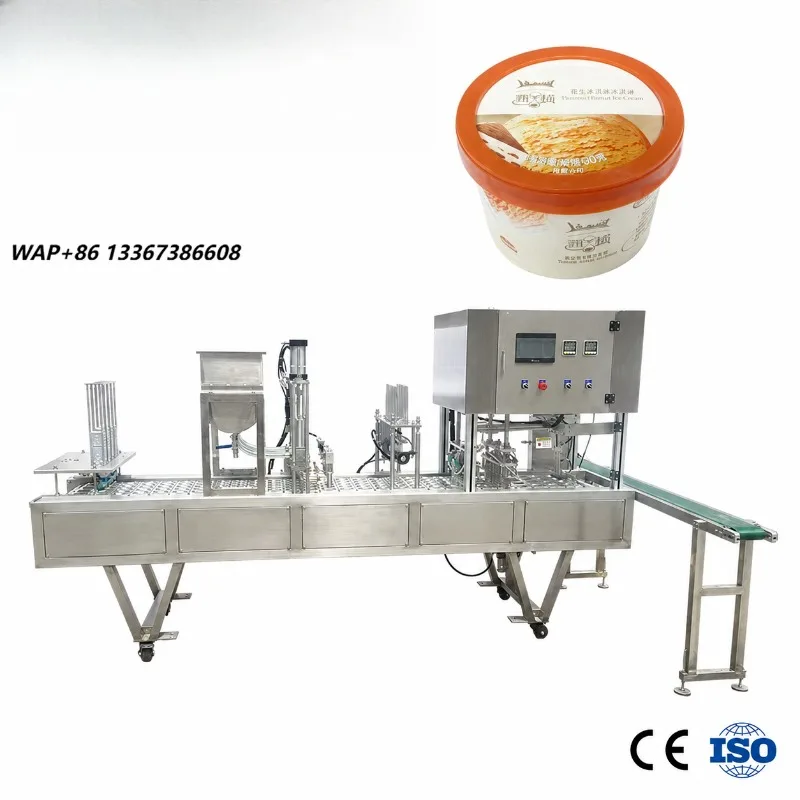 Eastbest Automatic Multi Station Ice Cream Cup Filling Sealing Machine with PLC Control and Custom Molds for Frozen Desserts