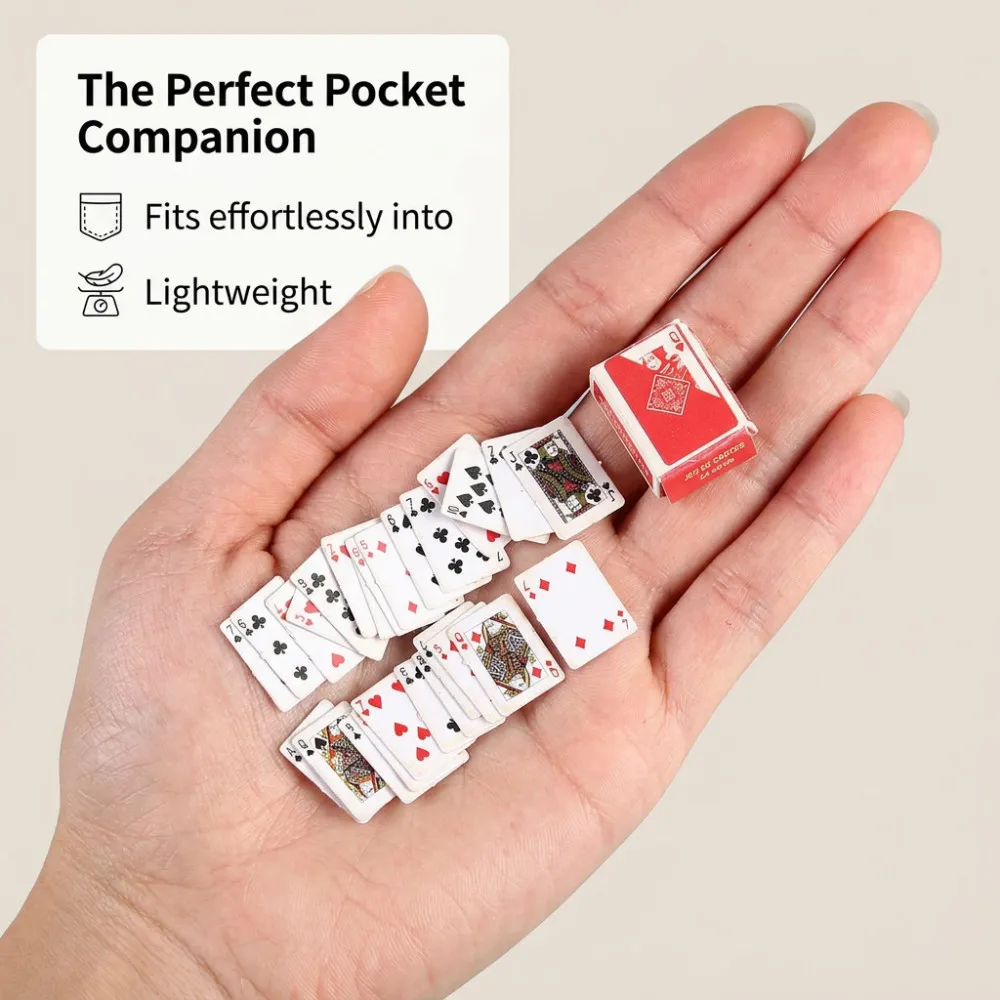 Hot Sale 2 Decks of Mini Poker Thumb Poker Travel Poker Cards Spoof Small Toys Desktop Multiplayer Game Accessories