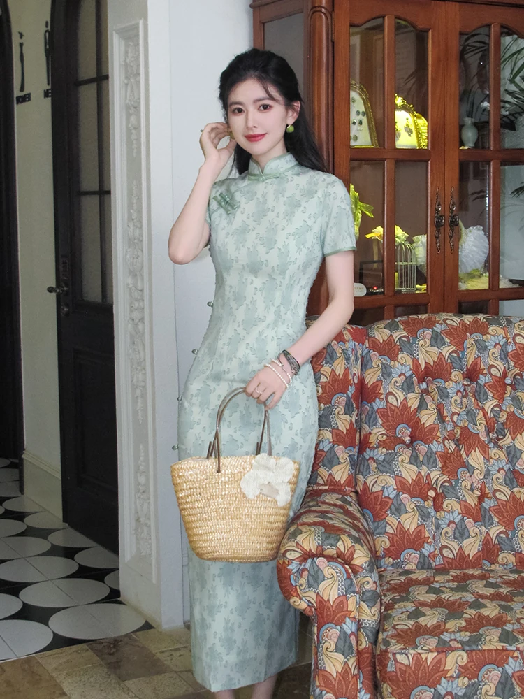 

Young Women's Improved Long Sle Summer 2025 New High-End Jiangnan Sle Floral Embroidery ort Sve Breathable