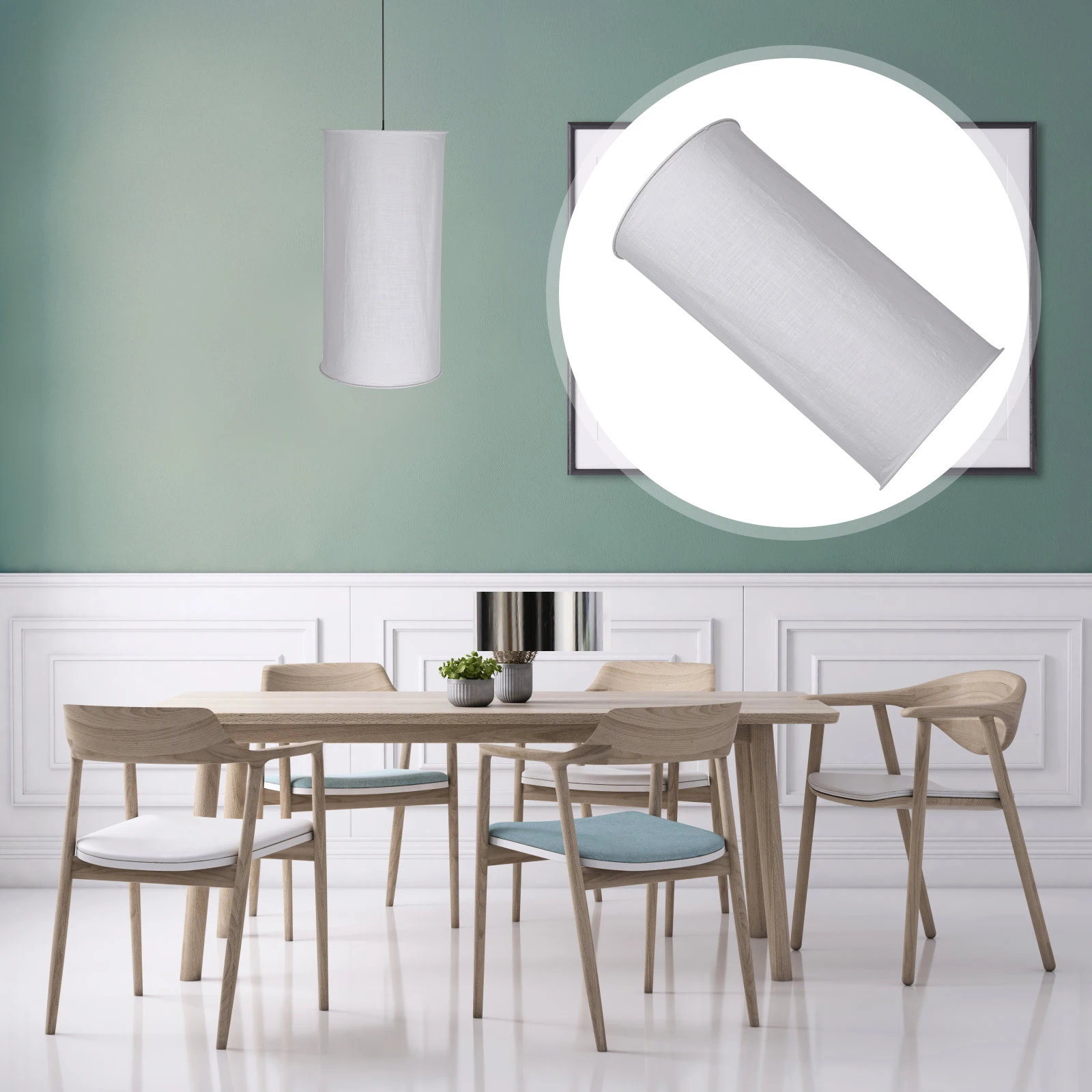 

White Cloth Lampshade E27 Minimalist Style for Table Lamp Chandelier Floor Lamp Clip on Soft Eye Protection Light