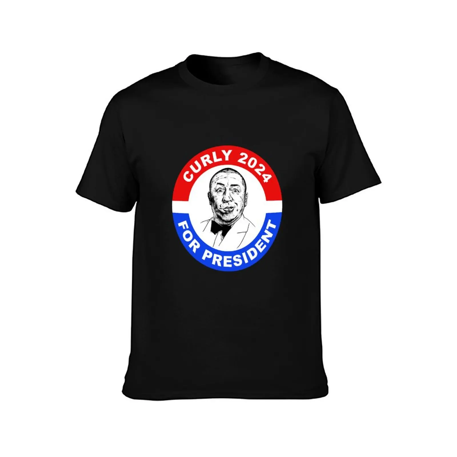 Curly 2024 For President T-Shirt Stylish Graphic Short Sleeve Top T-Shirt
