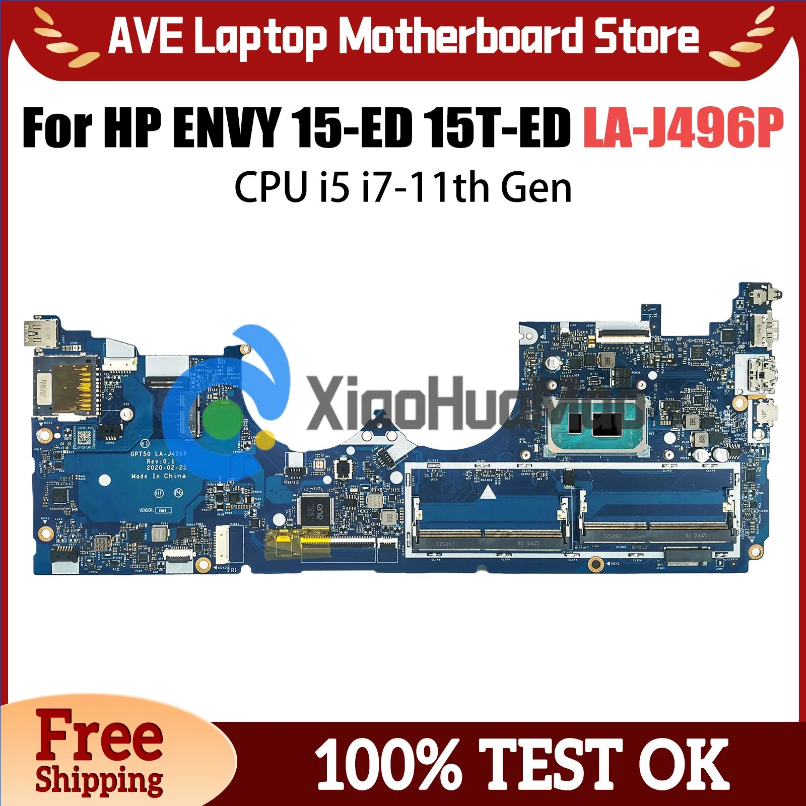 

Laptop Mainboard For HP ENVY 15-ED 15T-ED LA-J496P M20703-501 M20700-601 M20704-601 Motherboard i5-1135G7 i7-1165G7 CPU