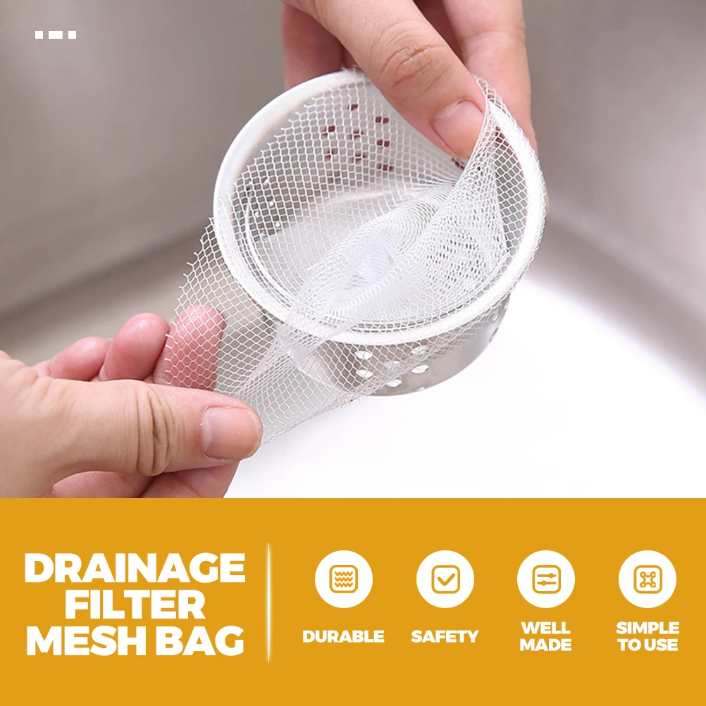

300 Pcs Kitchen Sink Filter Bag PE Mesh Garbage Strainer Net Drainage Nets Practical Use Convenient Replacement Dense Mesh