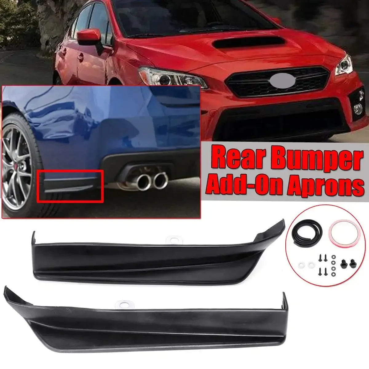 A Pair Car Rear Bumper Splitter Lip Diffuser Guard Cap Add-On Aprons Protection For Subaru Impreza WRX STI 2015-2018 Body Kit