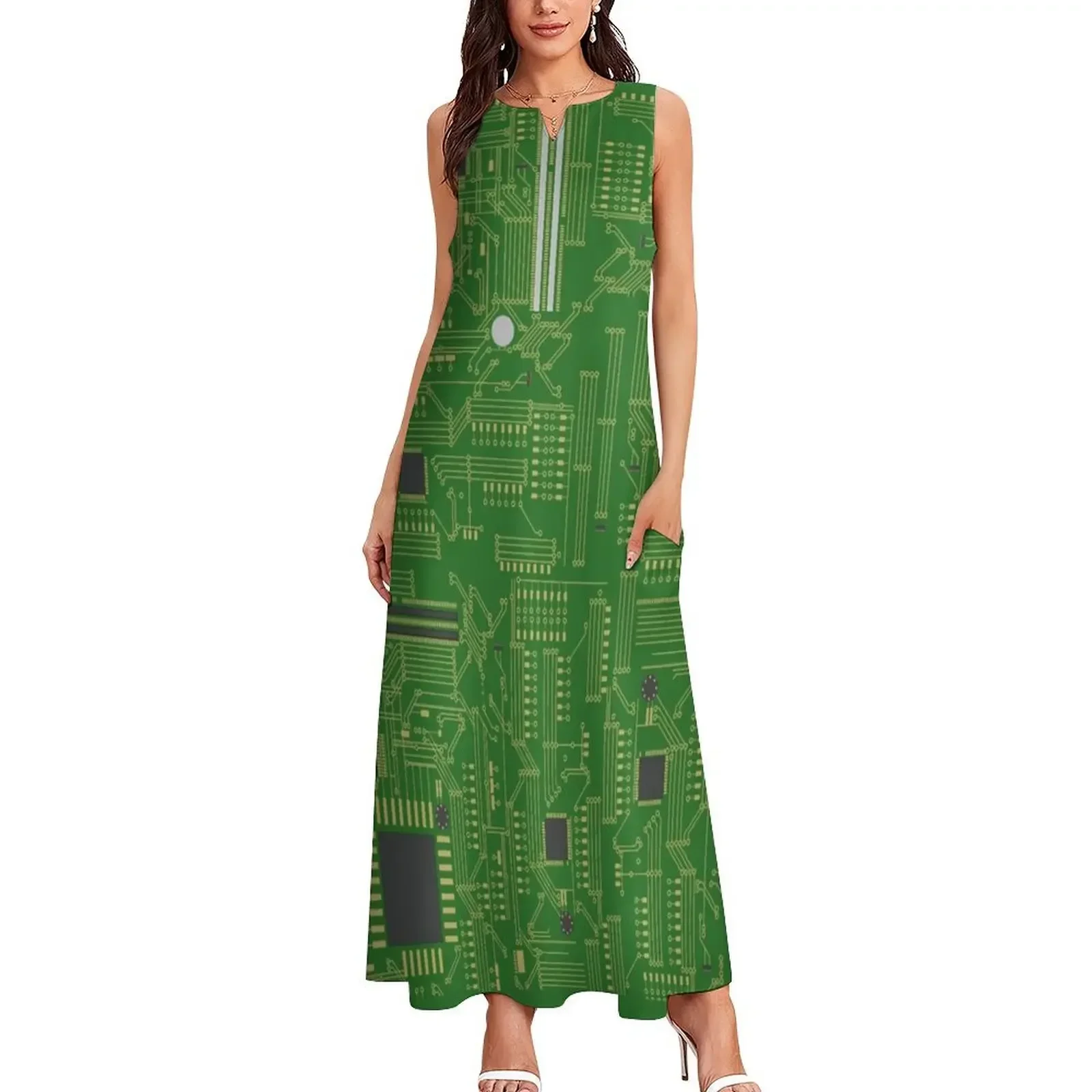 Motherboard Mainboard Circuitry Long Dress luxury women's party dress evening prom Dress