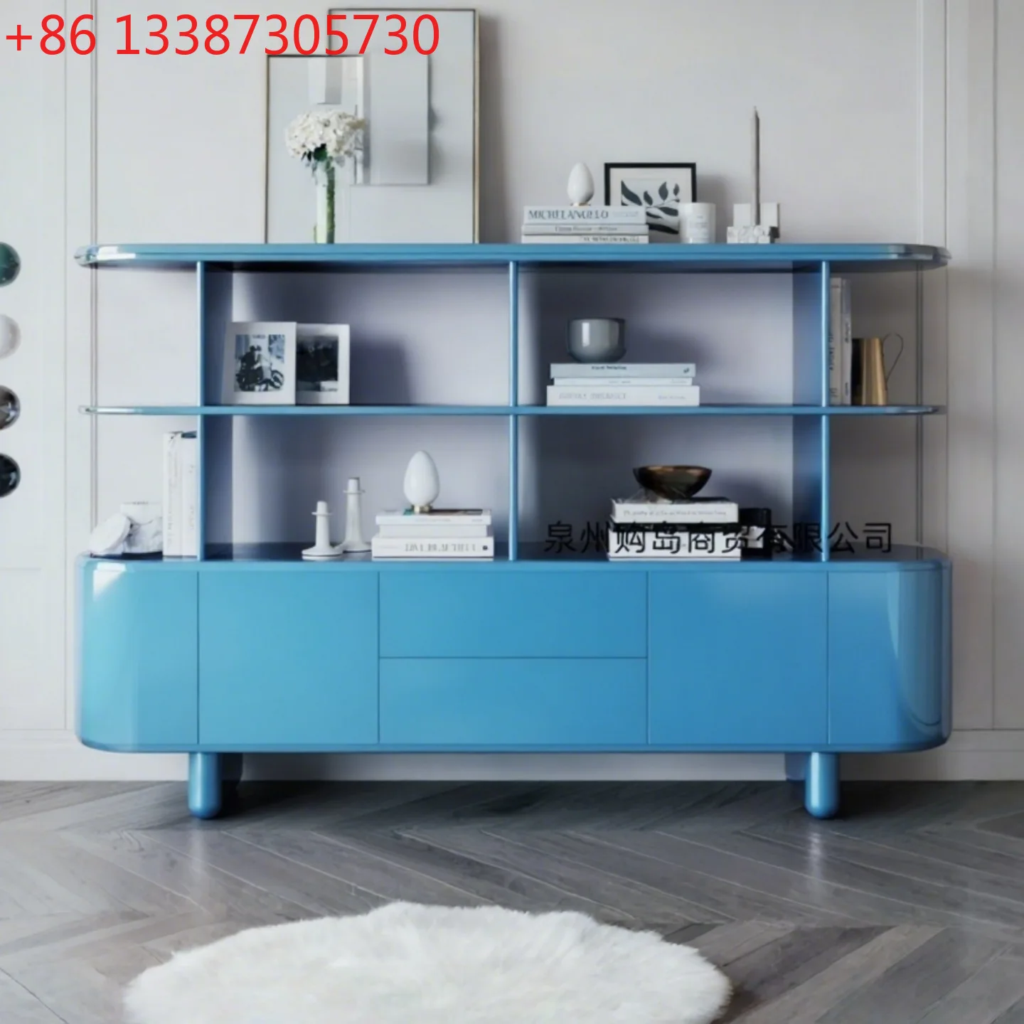 

Italian minimalist bookcase paint bookshelf multi-functional shelf