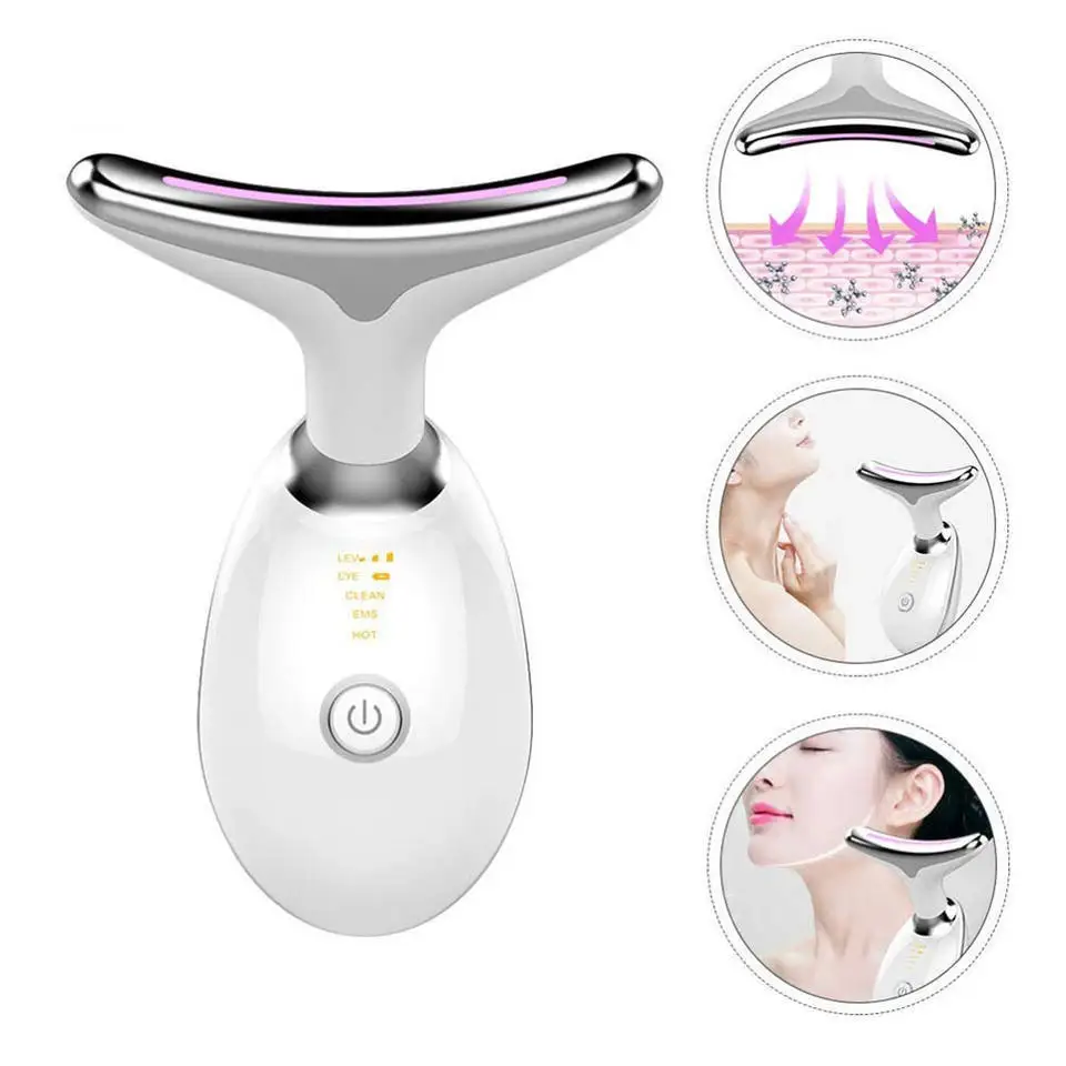 Neck Facial Lifting Device Ems Neck Face Lifting Massager Microcurrent Face Massager Led Photon Therapy Anti Wrinkle Beauty Tool